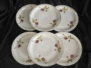 Talerze deserowe śniadaniowe porcelana Chodzież róże róża prl vintage retro