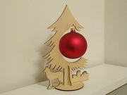 Wieszak na bombkę 10cm - Wilk i prezenty pod choinką