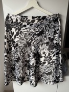 Spódnica - czarno białe wzory kwiaty - KolPol rozmiar 40