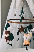 Karuzela nad łóżeczko dla dziecka (lis, miś, sowa, las)
