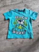 T-shirt niebieski beach dude z małpką 98 kod860