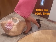 Spódniczka Bandolera z ażurowy haftem, rozm.36 - 100% len