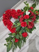 Serce XXL na grób stroik 110cm kompozycja  dzień Matki Ojca,kwiaty polne