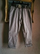 Spodnie damskie woskowane fango z paskiem z literą B