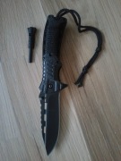 nóż składany survival mil tec paracord z krzesiwem