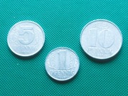 NIEMCY NRD DDR - Zestaw 3 różnych monet 1 5 10 Feningów Feninga 1968 Y6