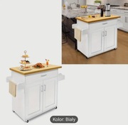 [USZKODZONY] Wózek kuchenny wyspa mobilna blat szafka barek