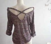 Luźny sweterek z odkrytymi plecami S/M