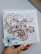 Kartka z okazji narodzin dziecka chłopca synka ręcznie robiona 