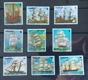 !!! PARAGWAJ STATKI ŻAGLOWE 9szt... PEŁNA _SERIA...KASOWANE*!!!