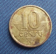 Moneta Litwa 10 centów 2007