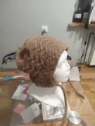 Czapka Z nausznikami hand made Merino , moher , jedwab 