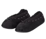 Kapcie damsko-męskie z futerkiem i kokardką – rozmiar 41,5