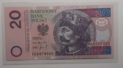 20 złotych 1994 seria zastępcza NR YE  STAN UNC !!!