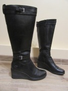 UGG czarne skórzane kozaki wodoodporne na koturnie _ 23 cm _ 37