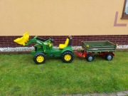traktorek koparka Rolly Toys John Deere + przyczepka