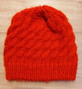 Ciepła zimowa czapka wełniana czerwona wełna okazja