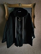 Bluza damska czarna bawełna pętelkowa z kapturem na zamek