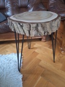 Stolik kawowy z plastra orzech włoski