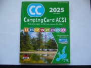 Camping Card ACSI 2025 dwuczęściowy przewodnik, bez karty zniżkowej.