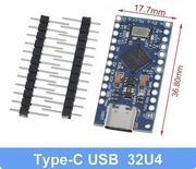 Układ zgodny z Arduino Pro Micro, ATmega32U4, port USB-C