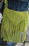 Torebka, handmade,  makrama, kolor limonka 