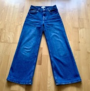 H&M jeansy wide leg szerokie nogawki niebieskie 34 XS spodnie bawełniane
