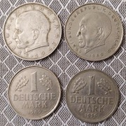 Niemcy RFN 2* 2 marki + 2* 1 marka Max Planck, Adenauer