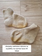 Skarpety wełniane robione na szydełku - rozmiar buta 44