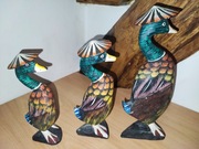 Stare Francuskie drewniane kaczki ozdobne Vintage