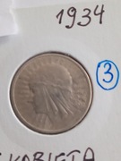 Moneta 2 zł Glowa kobiety z 1934 r. /3/