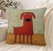 Poszewka na poduszkę pies pieseł retro 45x45cm
