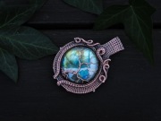 Dwustronny wisior, drzewo życia, labradoryt