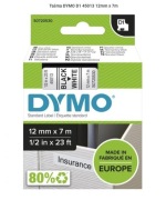 Taśma DYMO D1 45013 12mm x 7m Kolor taśmy biały / text czarny