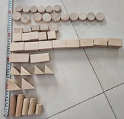 Klocki drewniane konstrukcyjne dla dzieci 47 sztuk