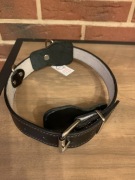 Obroża skórzana,skóra naturalna czarna 3x67