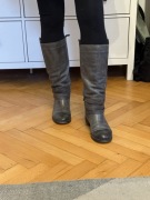 Włoskie Wiosenne kozaki oficerki _skóra _ kolor szary