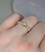 Pierścionek elastyczny kamienie naturalne amazonit hematyt różaniec krzyżyk