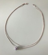 Bijou Brigitte naszyjnik podwójny łańcuszek w kolorze srebrnym z cyrkoniami