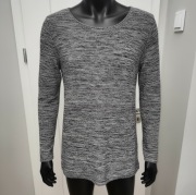 szary męski lekki sweter rozmiar L H&M Melanż 