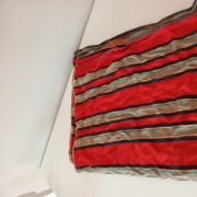 czerwony kilim klim narzuta czerwona zapaska ludowa w pasy tradycyjna