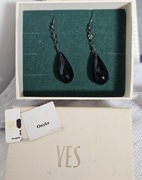 Yes kolczyki srebro próby 925 kamień Onyks