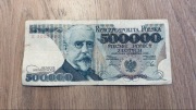Banknot 500000 zł 1990 seria G Henryk Sienkiewicz