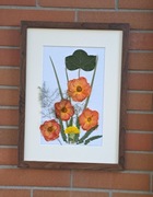 Suszone prawdziwe pomarańczowe róże ręcznie wykonane w stylu boho 