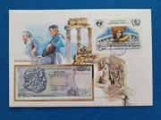 Koperta numizmatyczna z banknotem Grecja 50 drachm 1978 r