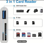 KABEL ADAPTER OTG PRZEJŚCIÓWKA Z USB-C NA CZYTNIK KART SD MICROSD USB