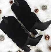 Kowbojki czarne botki ocieplane Answear  38 40 41 