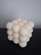 * Świeca sojowa bezzapachowa - Duża Kostka Bubble * 6 x 6 cm *