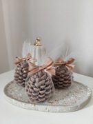 Świeca sojowa jesienna szyszka pozłacana handmade - prezent, upominek.