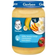 Gerber Jabłka banany mango z delikatnym twarożkiem dla dzieci 190g 10 szt 